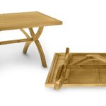 meja taman kayu